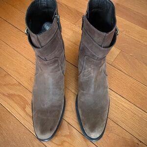Cole Haan Brown Distressed Leather Pointy Toe Western Boots